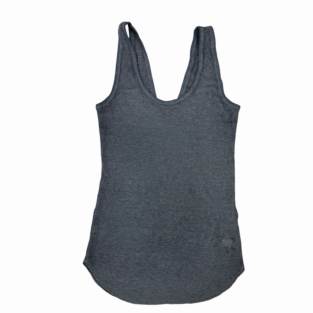 Victoria's Secret PINK Y2K Grey Tank Top XS Embroidered Logo